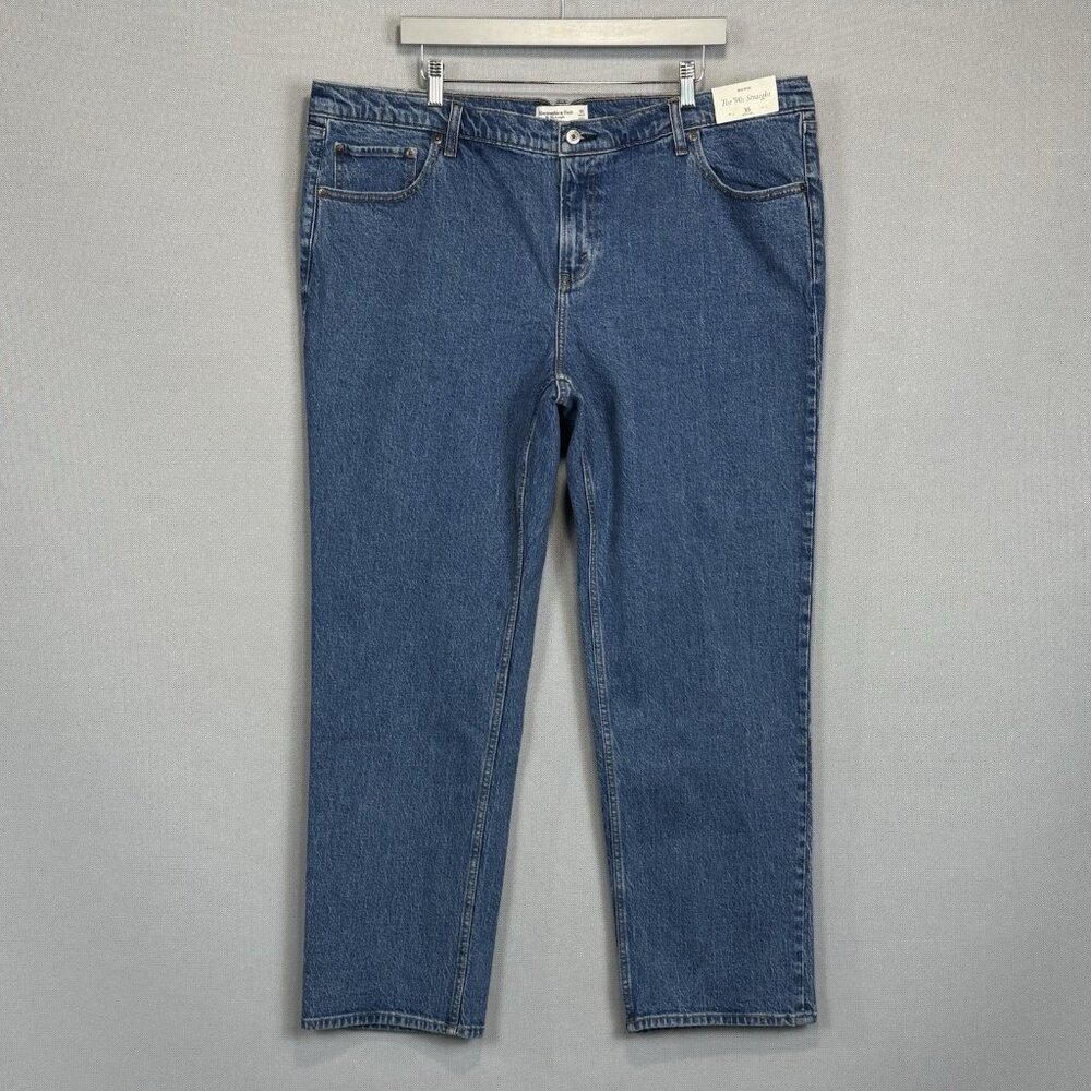 Abercrombie & Fitch Jeans Women 35 Regular Blue The 90s Straight Mid Rise NWT